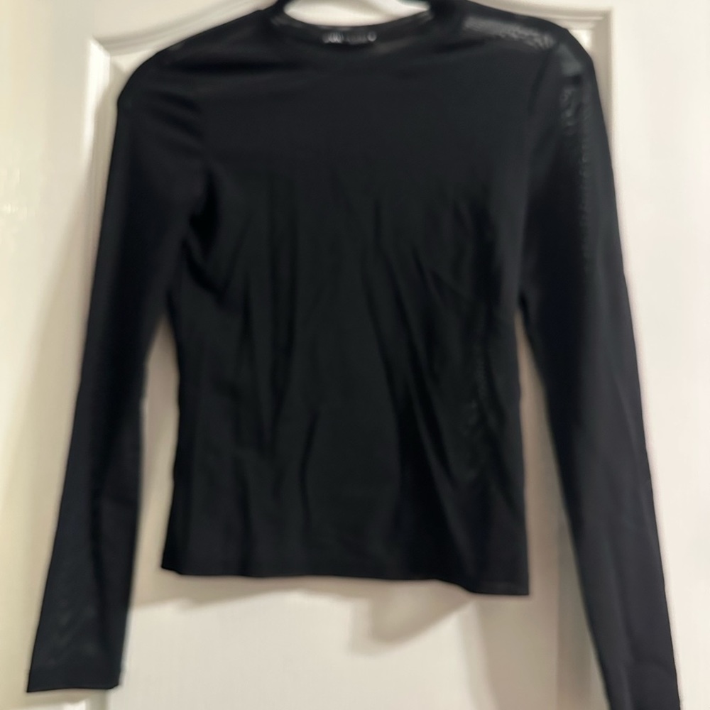 Zara long sleeve sheer shirt small